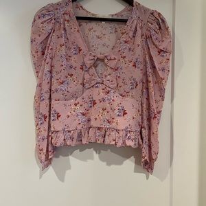 Loveshackfancy pink blouse size 4 worn twice!